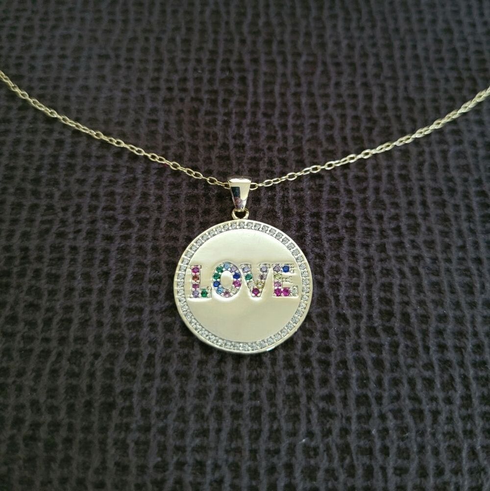 Gioielli LOVE❤ Disc📀 Pendant Necklace